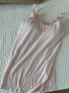 Women's Lightweight Pink Camisole Tank Top - nursing friendly